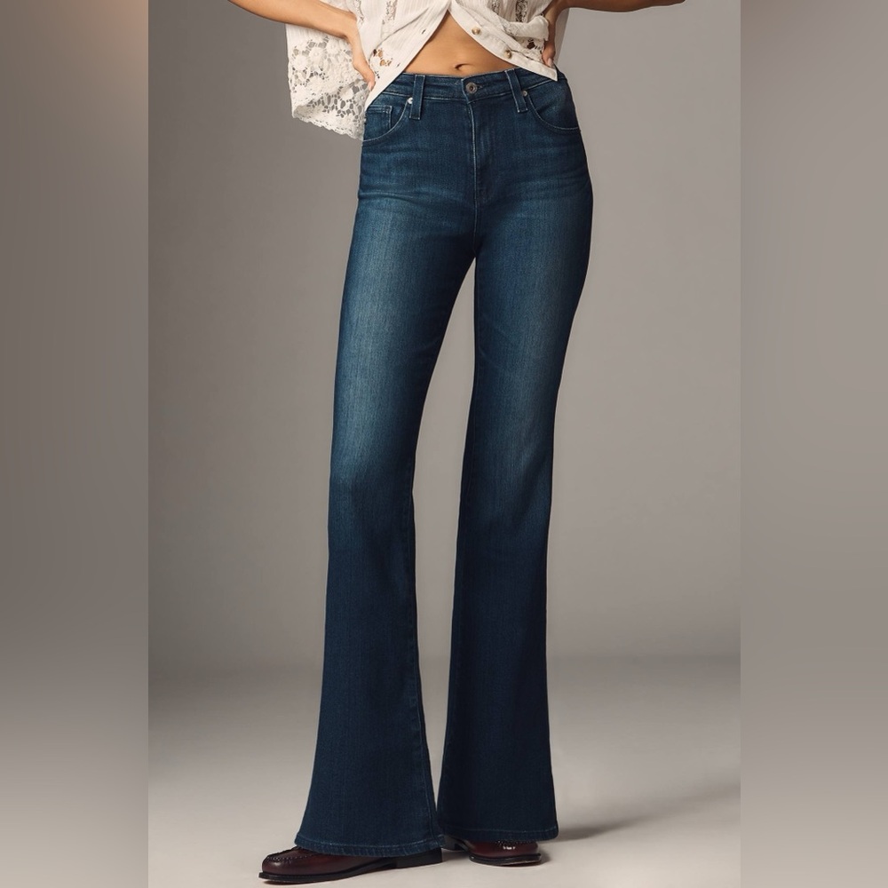 AG Farrah Mid-Rise Boot Cut Blue Jeans 32” inseam